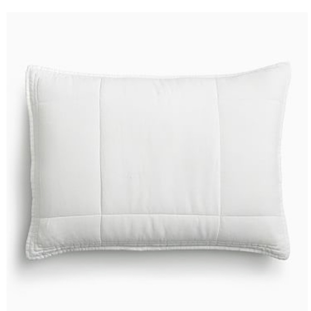 WEST ELM Linen Box Stitch Quilt Standard Pillow Sham - New